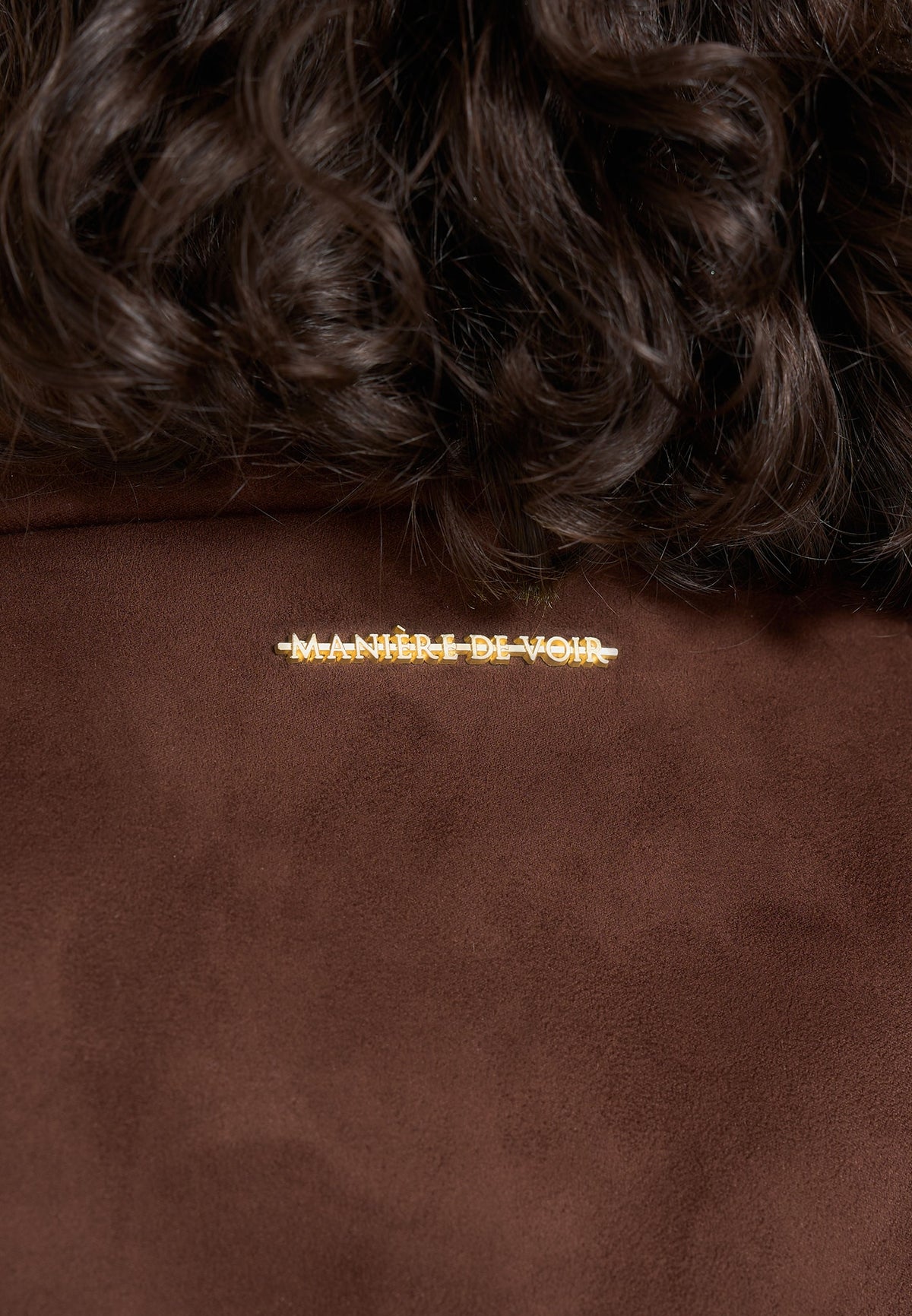 Solange - Suede Tacked Sleeve Corset Jacket - Brown