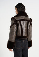 Kena - Vintage Leather & Plush 2-in-1 Gilet Jacket - Brown