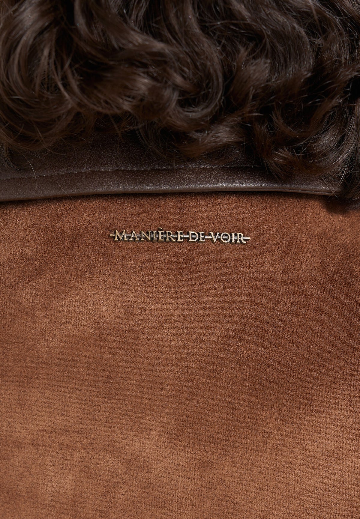 Nino - Unisex Clasp Detail Contrast Stitch Suede Jacket - Tan