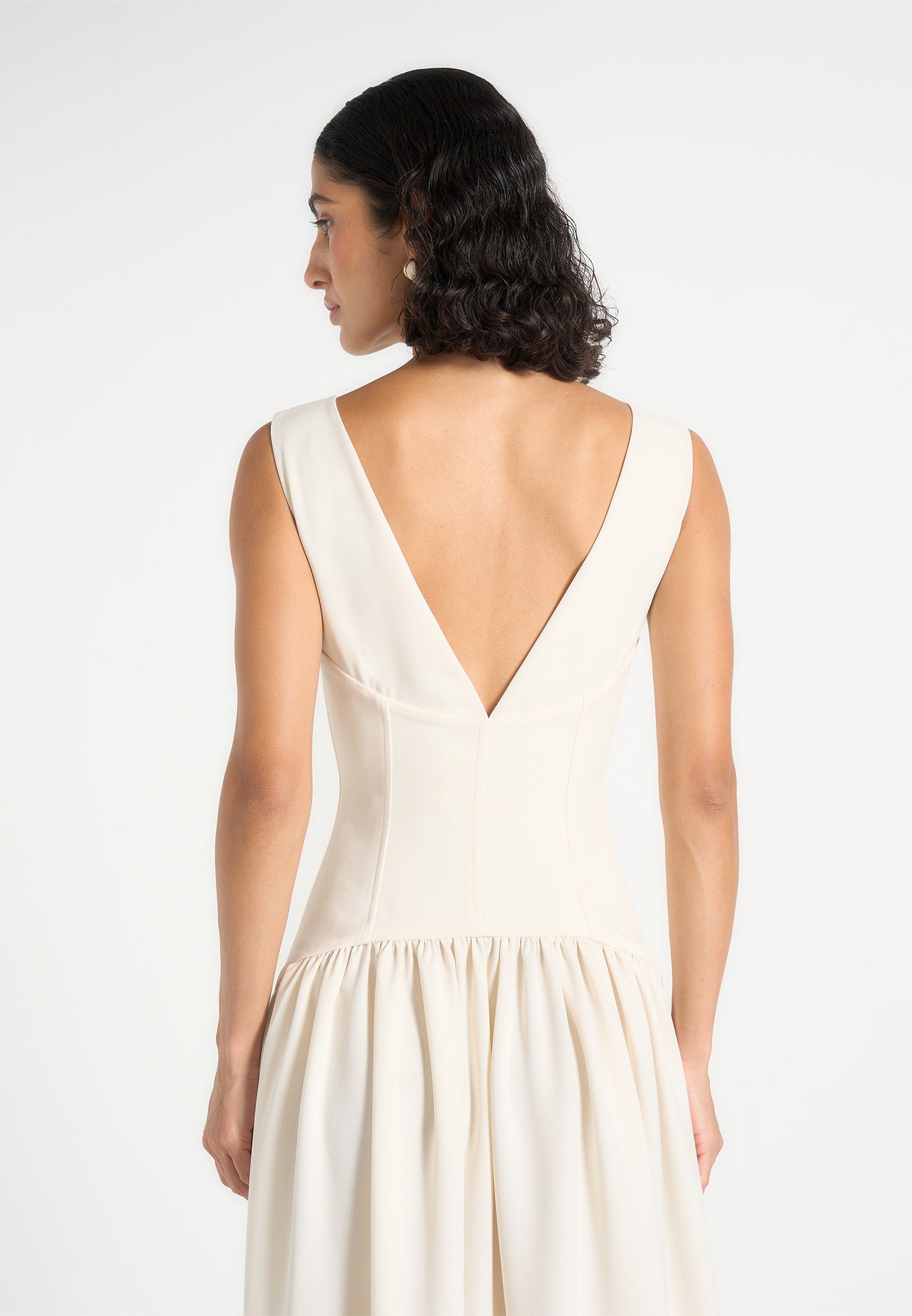 Zadie - Boat Neck Corset Maxi Dress - Cream