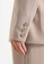 Alesia - Tailored Belted Kimono Blazer - Taupe
