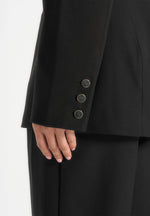 Alesia - Tailored Belted Kimono Blazer - Black