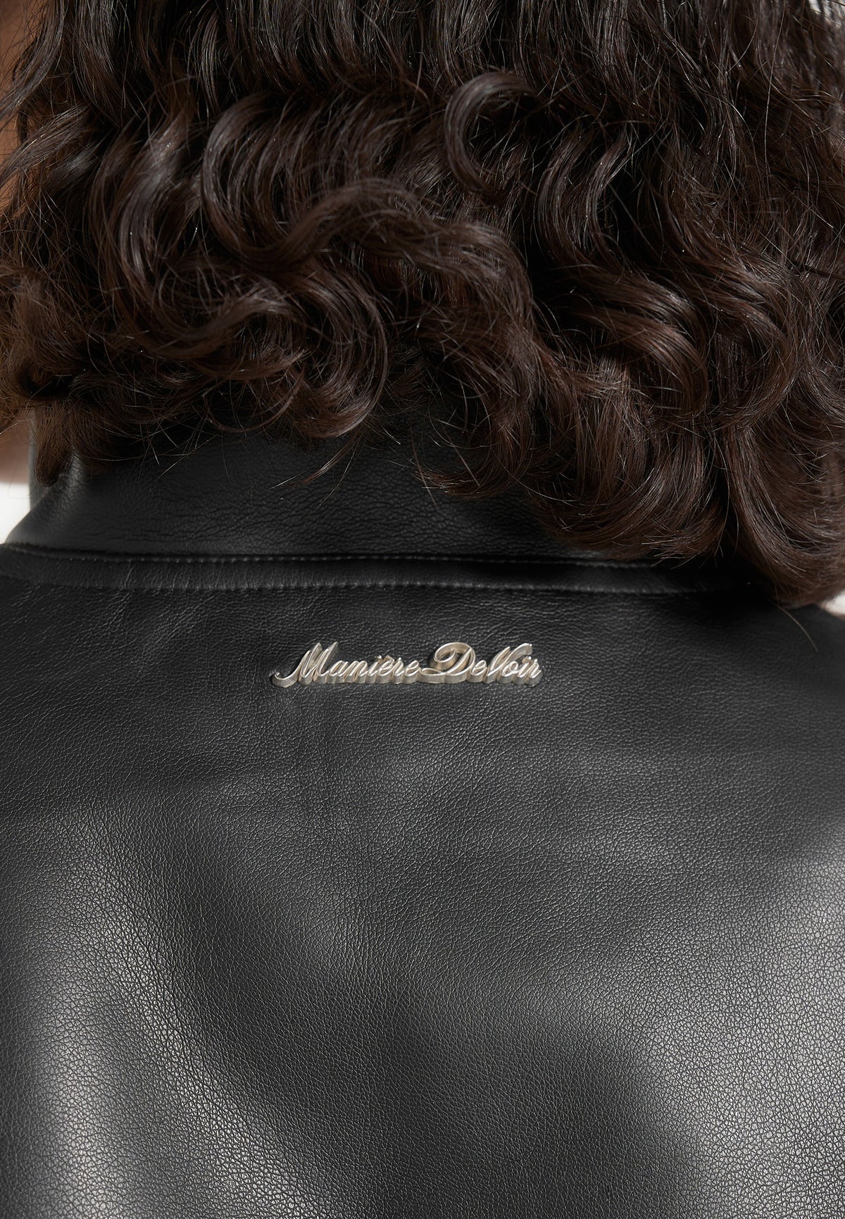 Imelda - Leather Cropped Wide Shoulder Sleeveless Jacket - Black