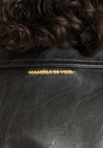 Opal - Belted Leather Blazer Jacket - Black