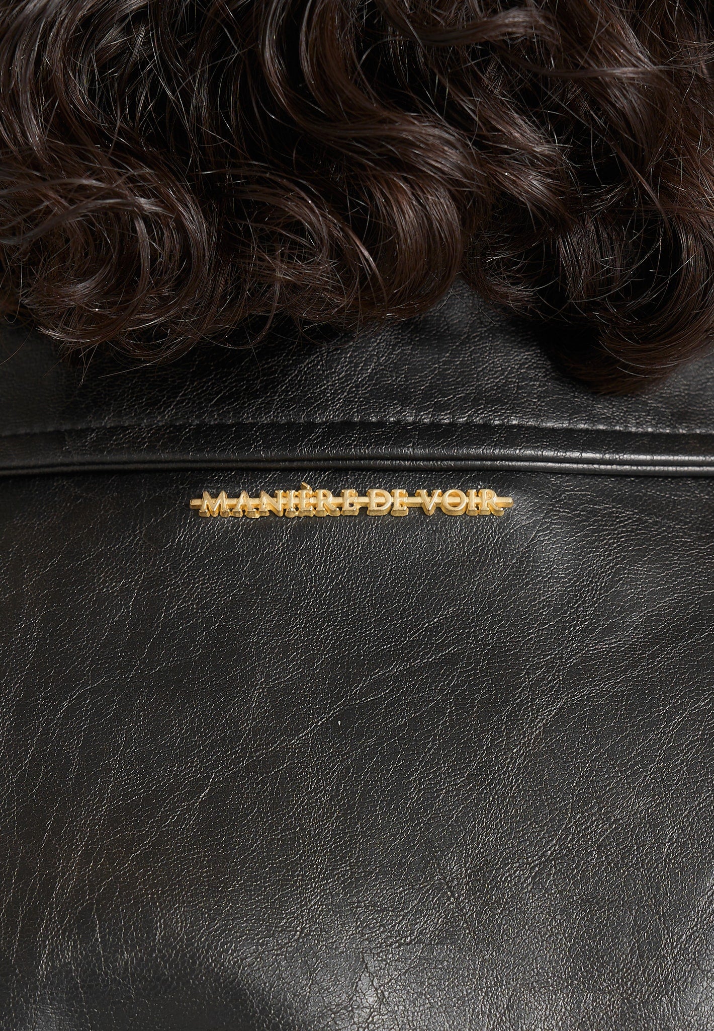 Opal - Belted Leather Blazer Jacket - Black