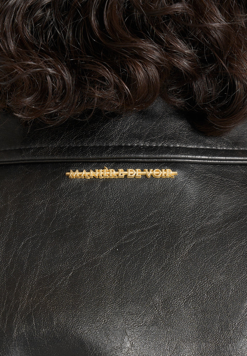 Opal - Belted Leather Blazer Jacket - Black