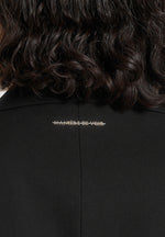 Maia - Double Breasted Satin Lapel Blazer Hourglass - Black
