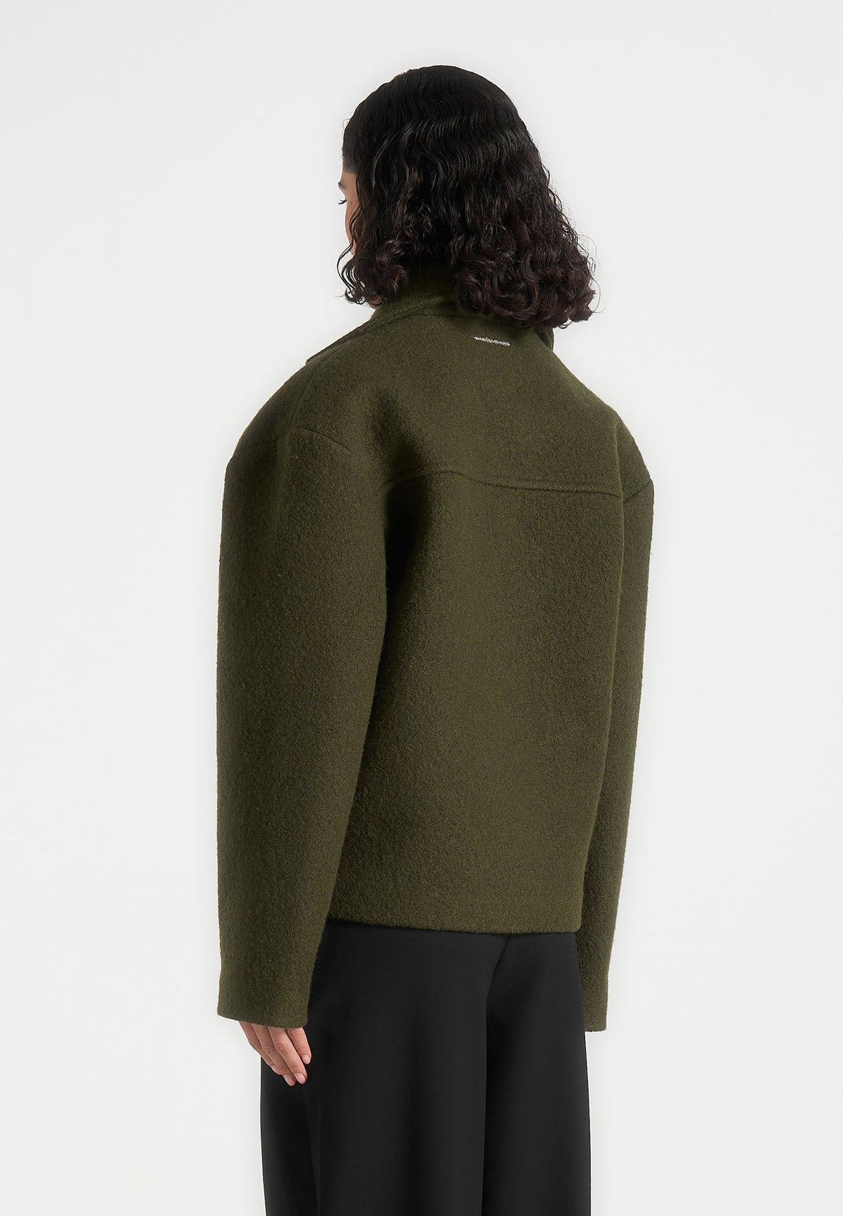 Mika - Unisex Double Breasted Wool Jacket - Olive