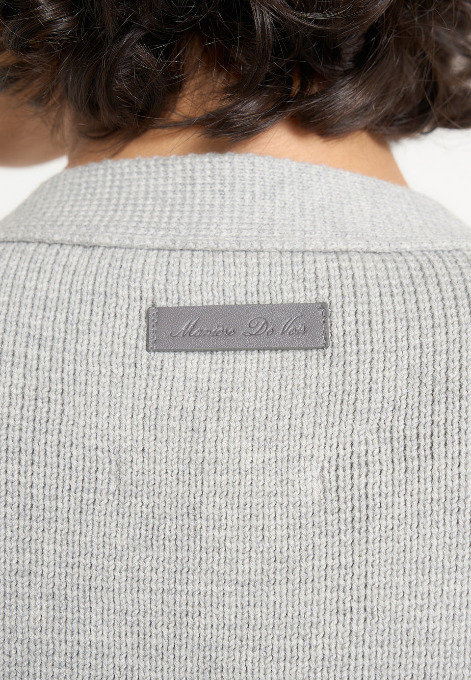 Tessa - Cinched Waist Cotton Cardigan - Grey