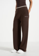 Max - Colour Block Signature Knit Track Pants - Brown / Cream