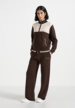 Max - Colour Block Signature Knit Track Pants - Brown / Cream