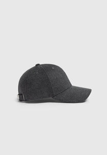 Remy - Textured Wool Blend Cap - Charcoal Grey