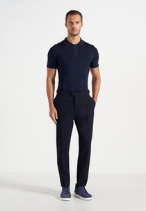 Hubert - Slim Fit Wool-Blend Tailored Trousers - Dark Navy