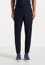 Hubert - Slim Fit Wool-Blend Tailored Trousers - Dark Navy