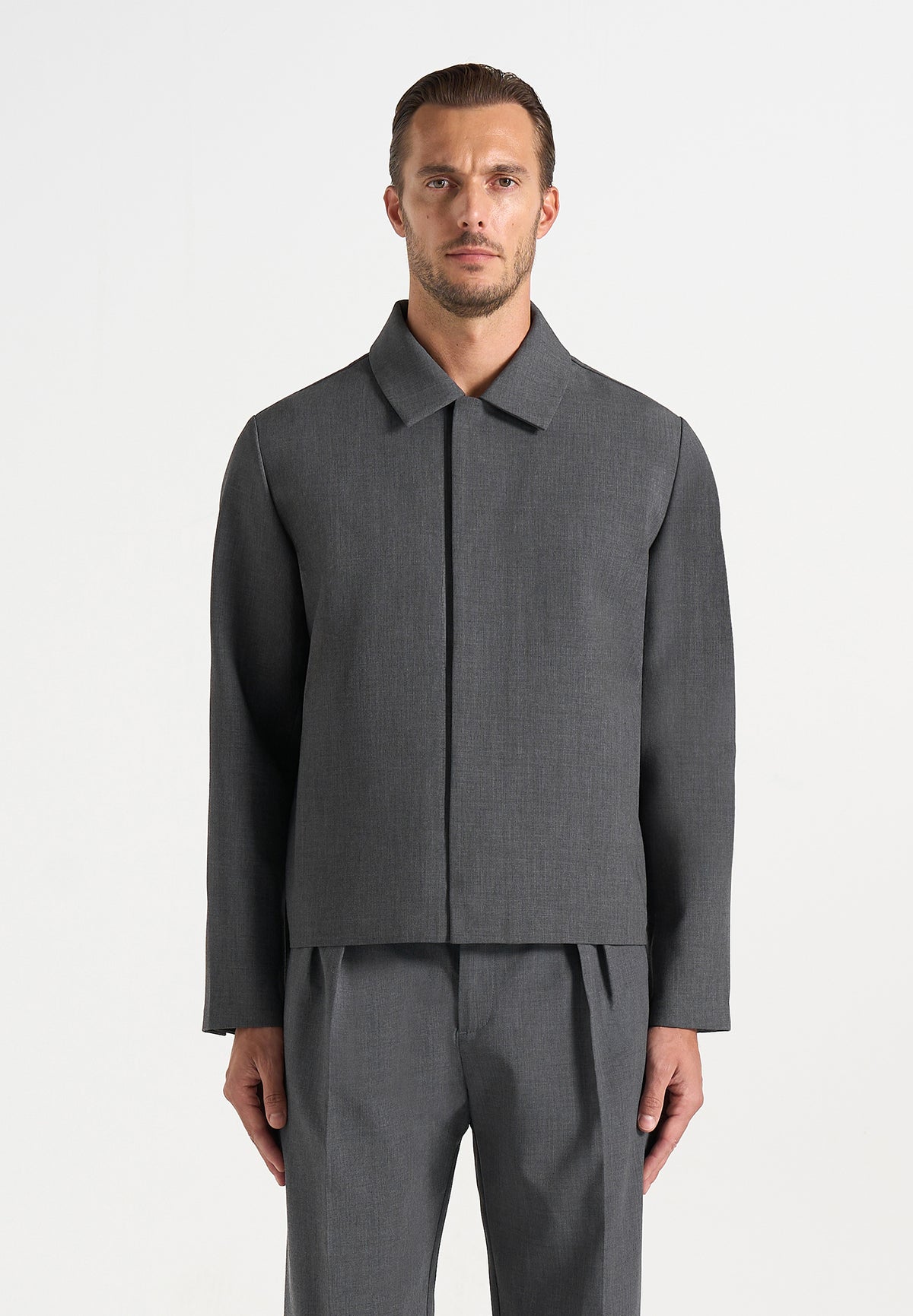 Téo - Minimal Tailored Jacket - Charcoal Grey