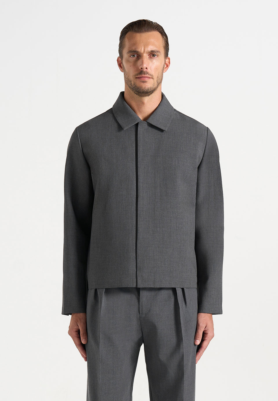 Téo - Minimal Tailored Jacket - Charcoal Grey