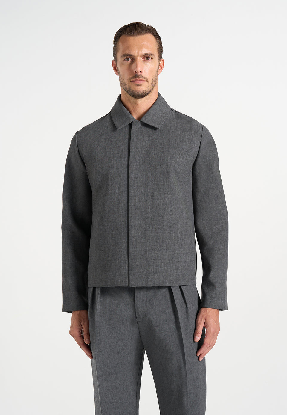 Téo - Minimal Tailored Jacket - Charcoal Grey