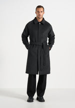 Alfie - Reversible Belted Wool Blend Car Coat - Grey / Black