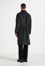 Alfie - Reversible Belted Wool Blend Car Coat - Grey / Black