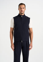 Levi - Zip-Through Wool-Blend Tailored Gilet - Dark Navy