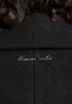 Jena - Wide Shoulder Wool Coat with Cinch Belt - Black