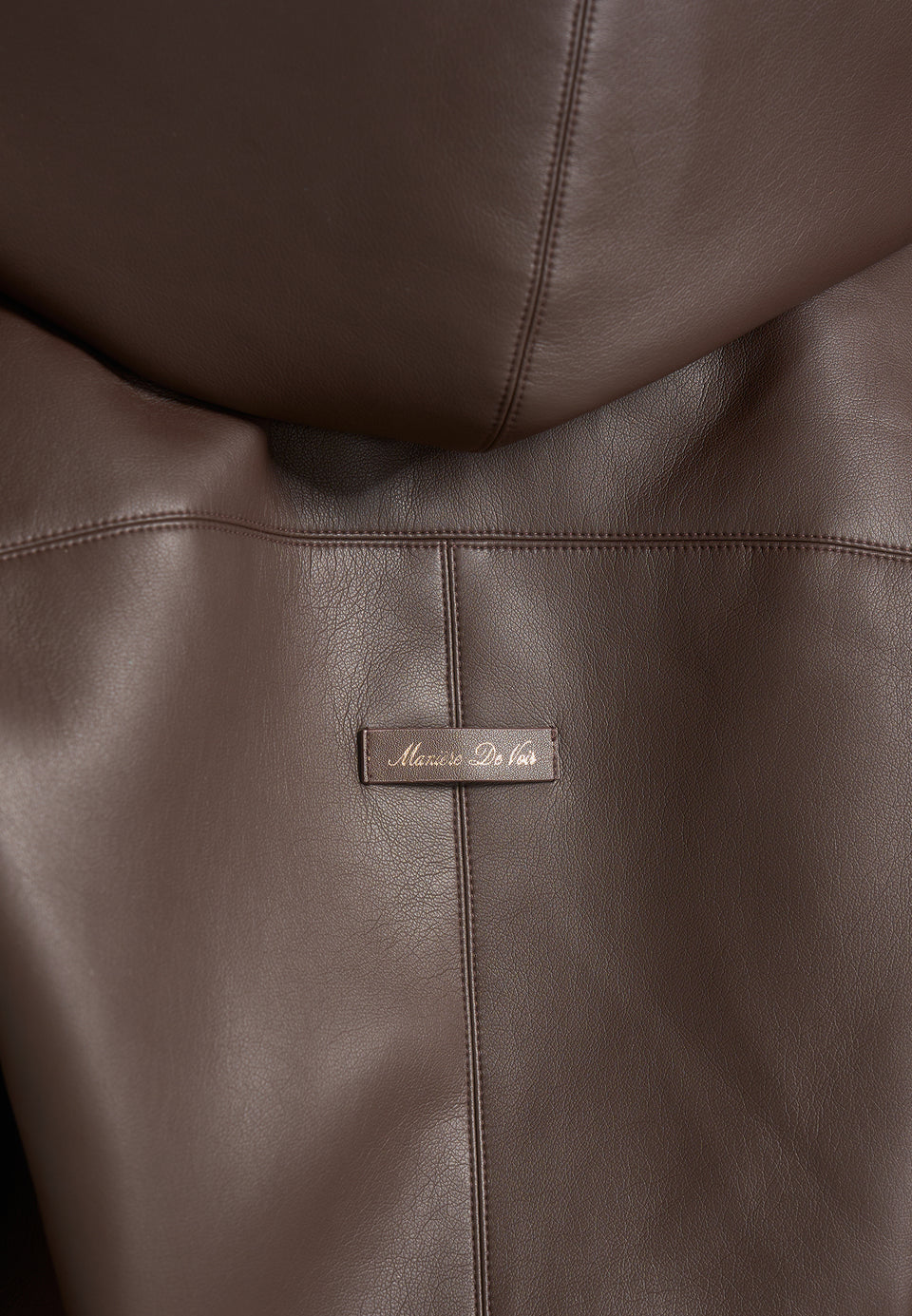 Tamsin - Hooded Cropped Leather Jacket With Belt - Brown