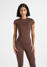 Wren - Cap Sleeve Baby Tee - Brown