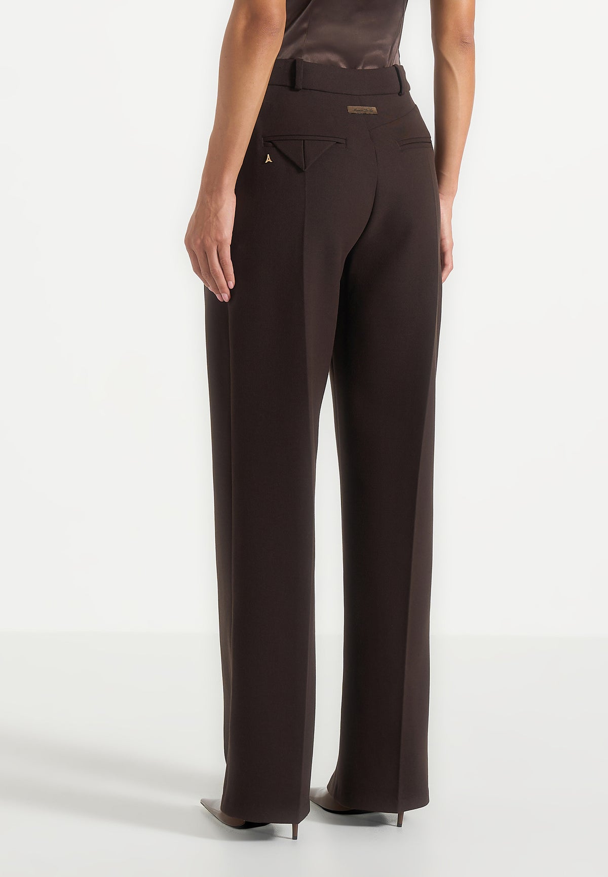Julie - Tailored Twin Pleat Trousers - Brown