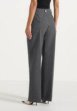 Julie - Tailored Twin Pleat Wool-Blend Trousers - Grey
