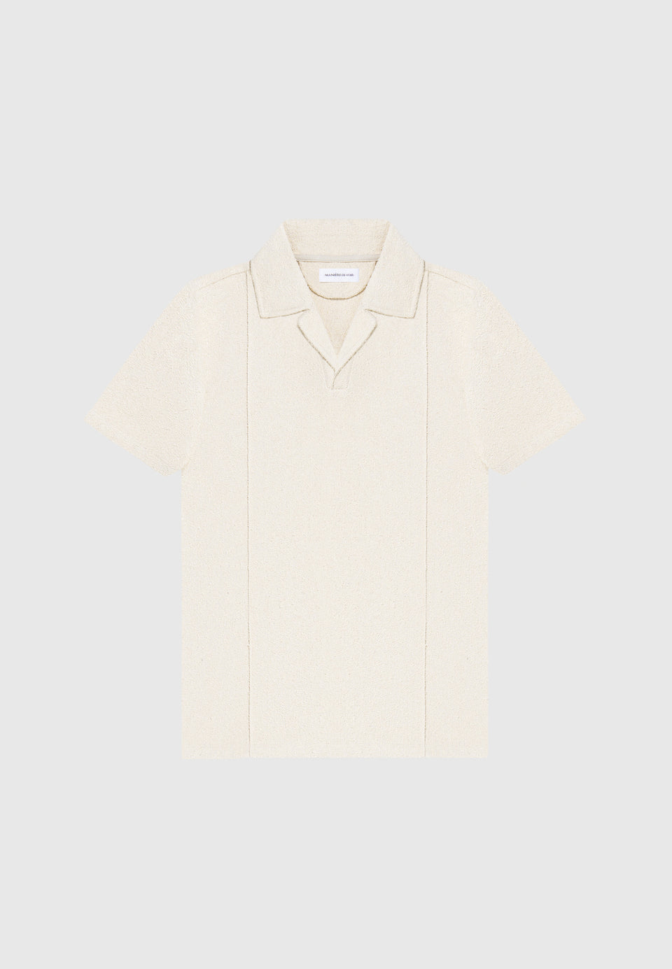 boucle-revere-pintuck-polo-shirt-beige