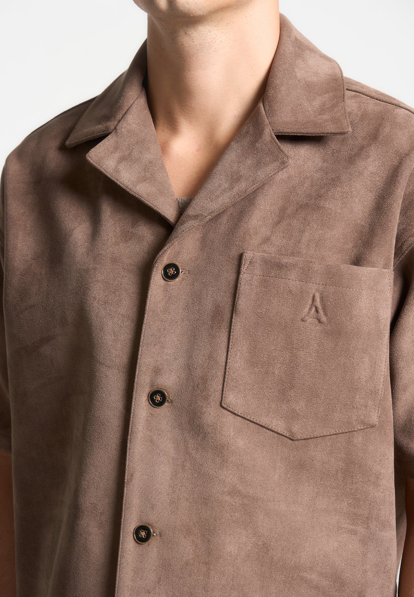 LANVIN | Vintage Suede Leather Shirt Jacket | Beige | Women's