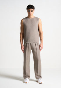 Fabien - Boxy Textured Vest - Taupe