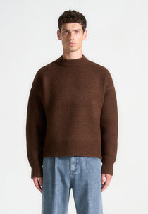 Chris - Brushed Wool Knit Jumper - Brown