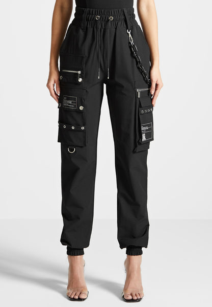 Navy Chain Cargo Trouser With Belt  Womens Trousers  Select Fashion
