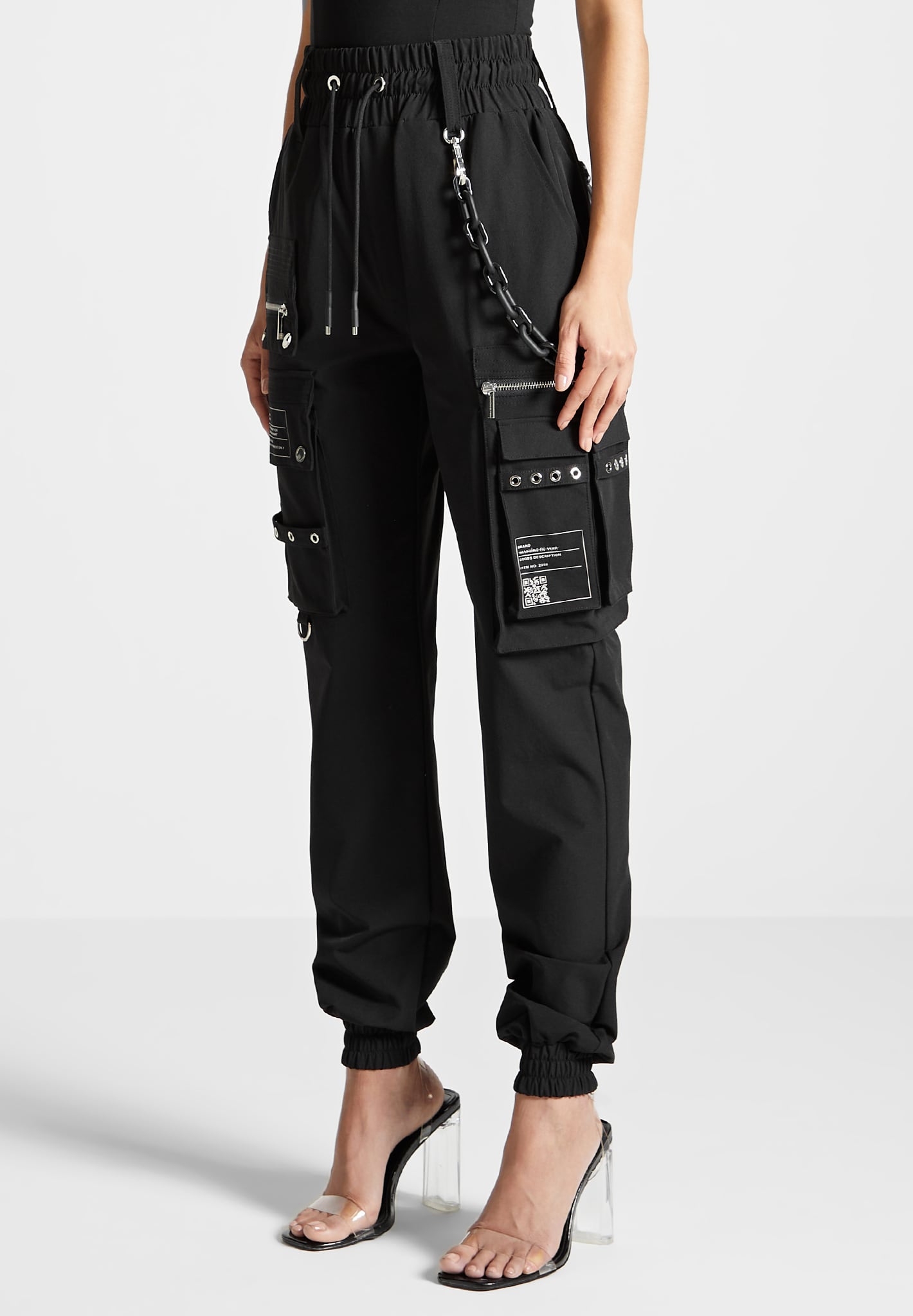 Bershka Cargo Pants With Chain in Black for Men  Lyst