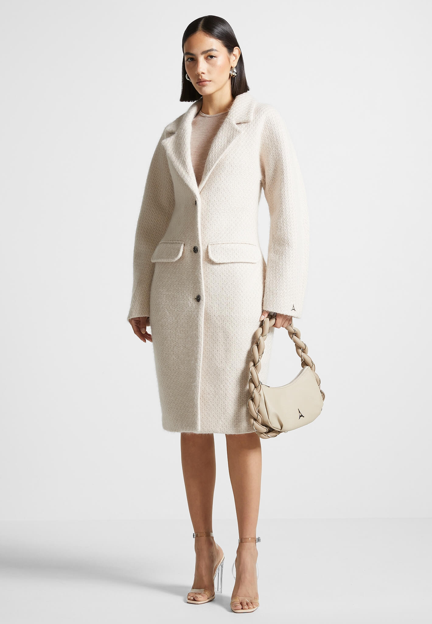 cinch-waist-textured-knit-coat-beige