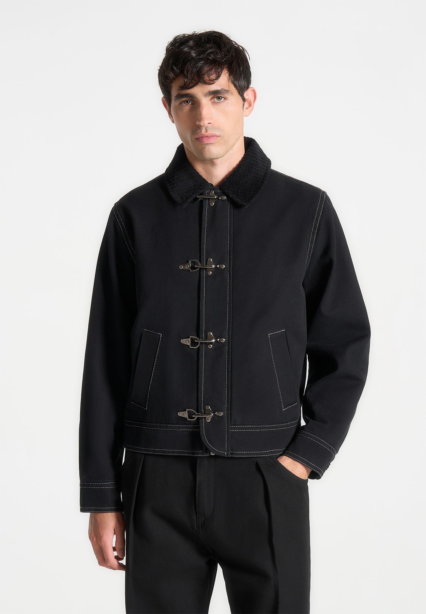 nino-clasp-detail-contrast-stitch-gabardine-jacket-black