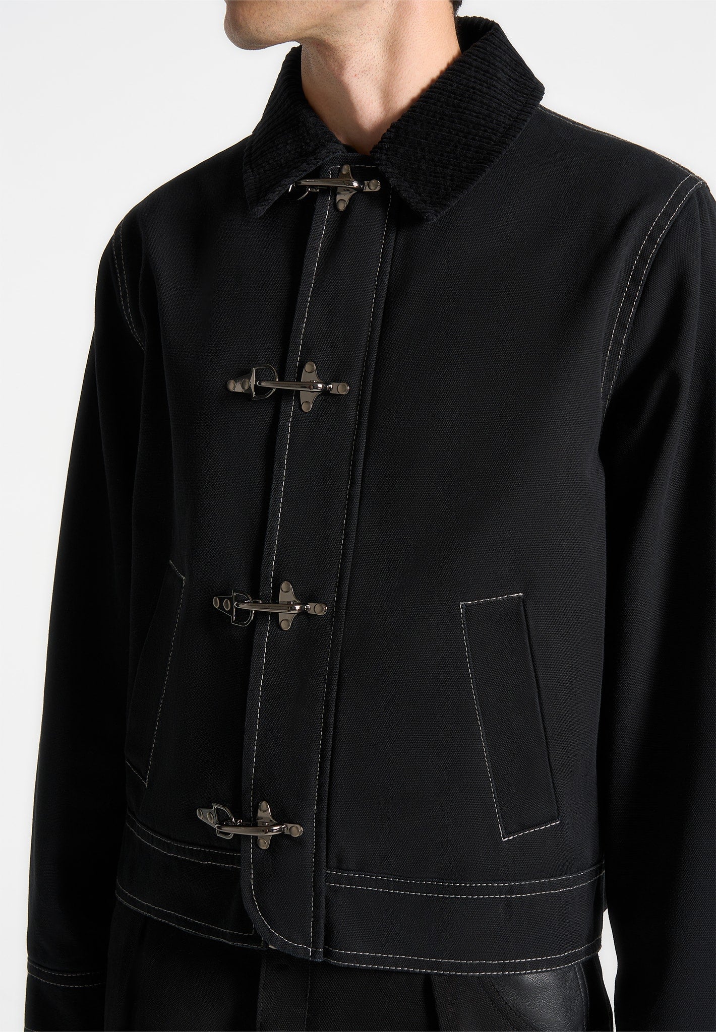 nino-clasp-detail-contrast-stitch-gabardine-jacket-black