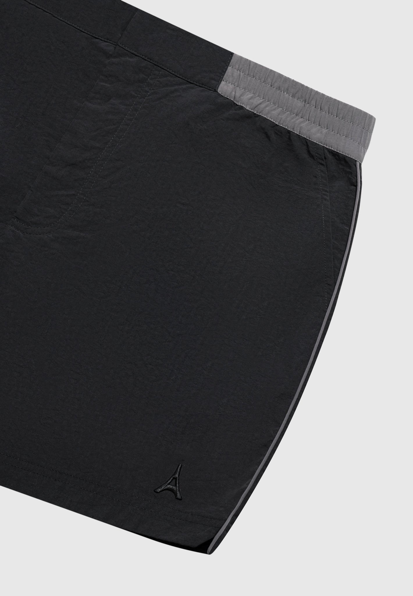 contrast-waistband-swim-shorts-black-grey