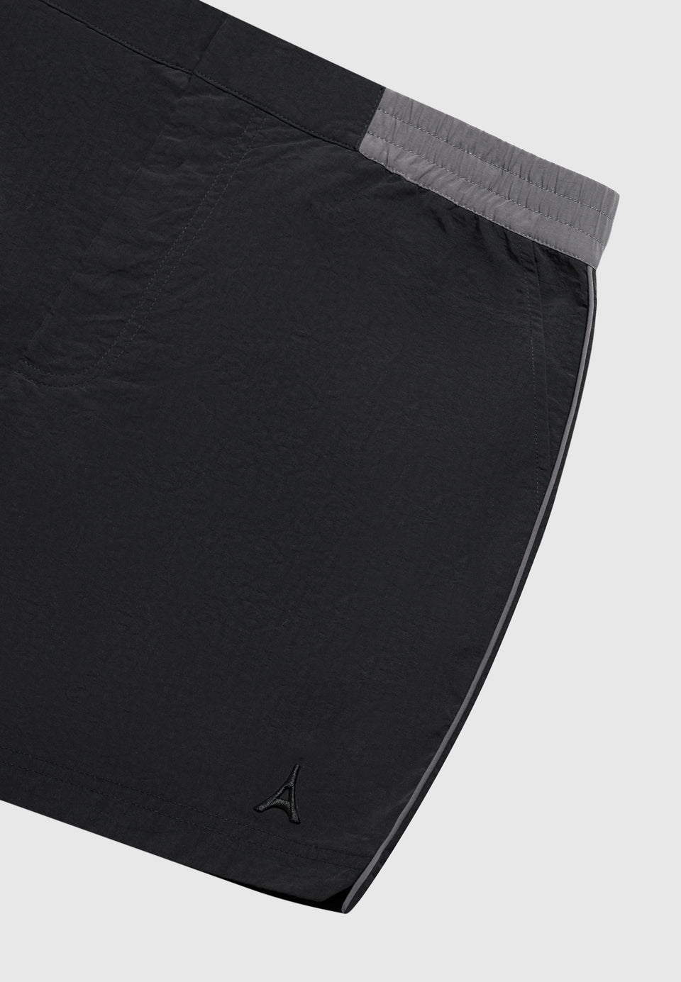 contrast-waistband-swim-shorts-black-grey