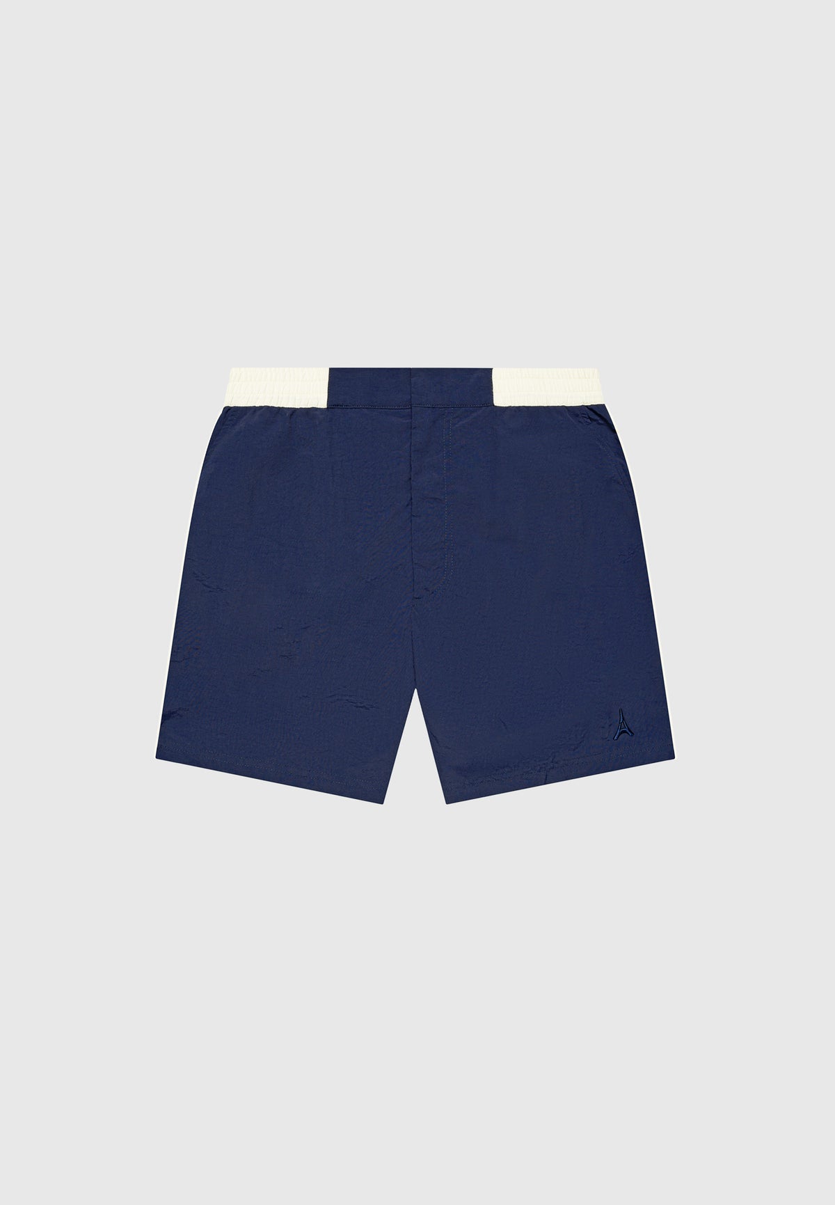 Contrast Waistband Swim Shorts - Navy/Cream