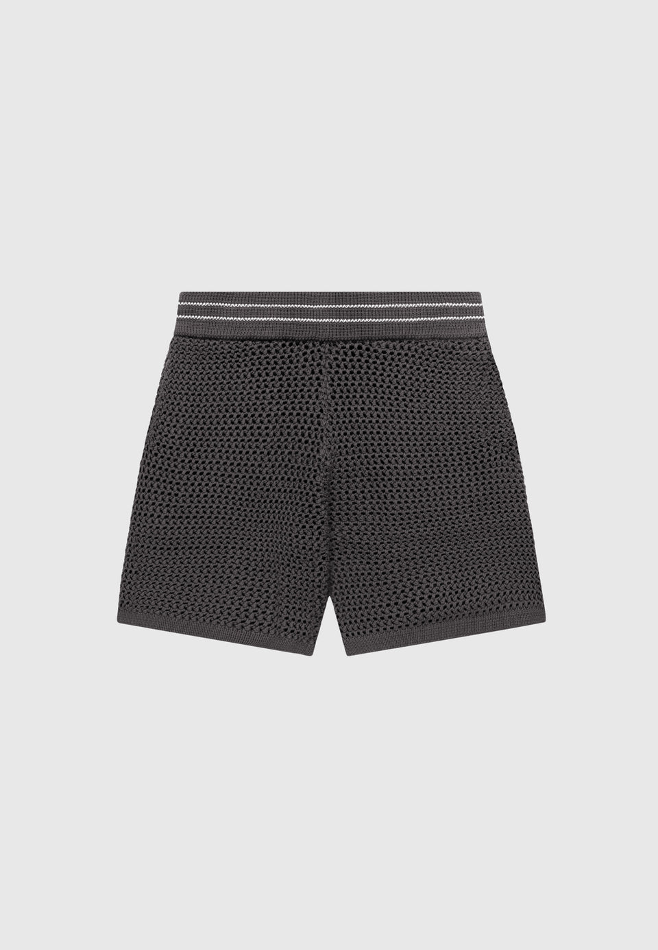 crochet-knit-stripe-shorts-charcoal-grey