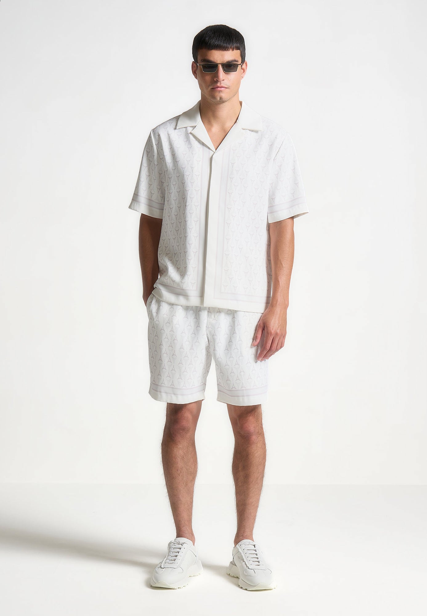 Idriss - Eiffel Monogram Resort Shirt - White 