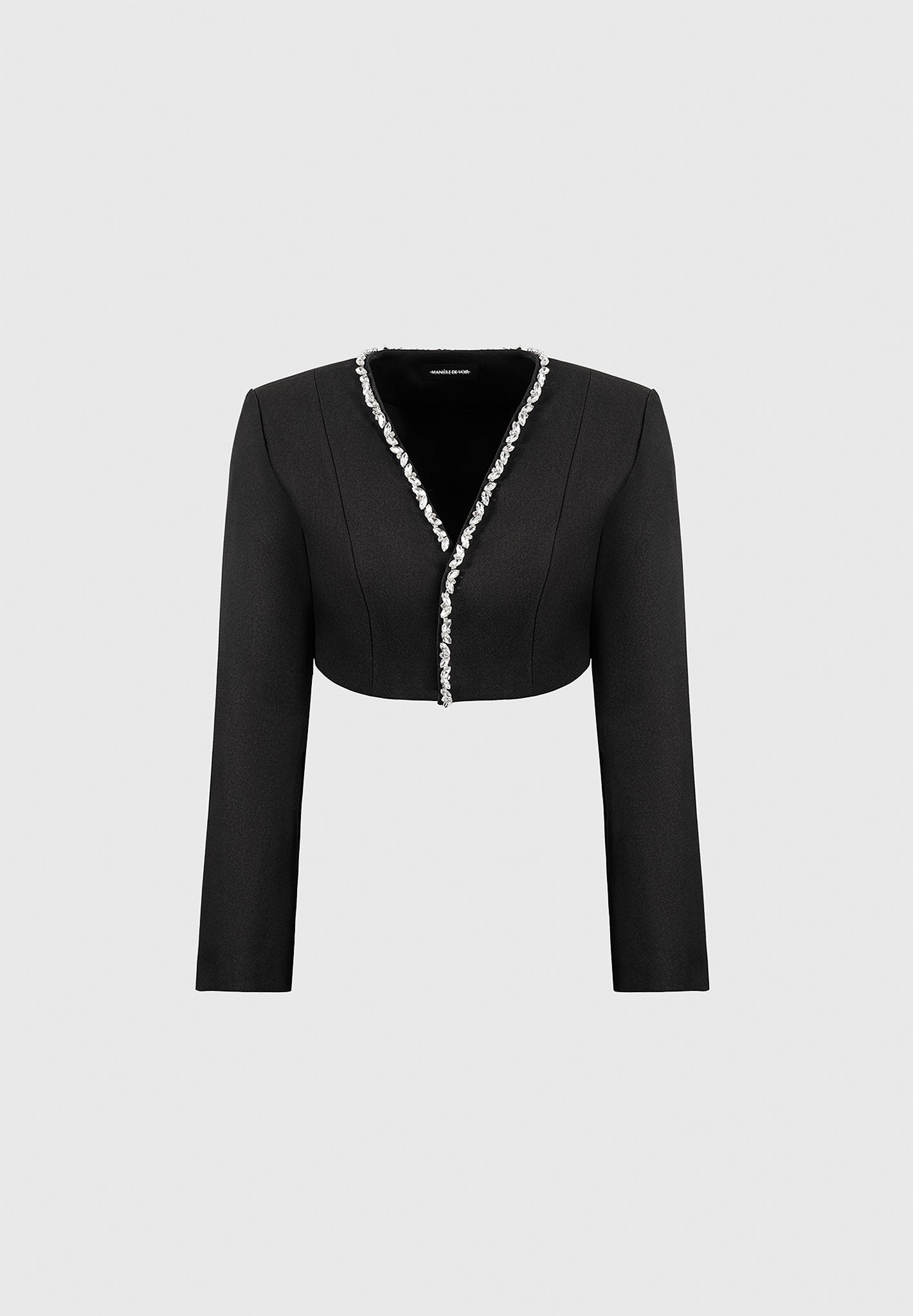 Black and white cropped blazer hot sale