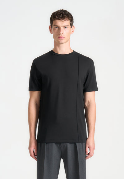 eternel-regular-fit-cotton-t-shirt-with-pintuck-black