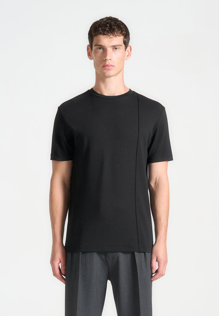 eternel-regular-fit-cotton-t-shirt-with-pintuck-black