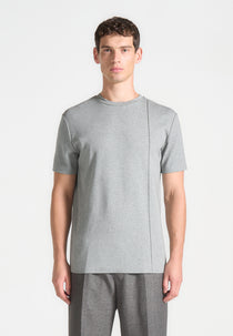 Bruno - Regular Fit Cotton T-Shirt with Pintuck - Grey