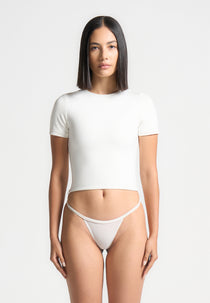 Léna - Double Layer Short Sleeve T Shirt - Off White