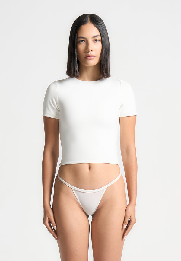 Léna - Double Layer Short Sleeve T Shirt - Off White
