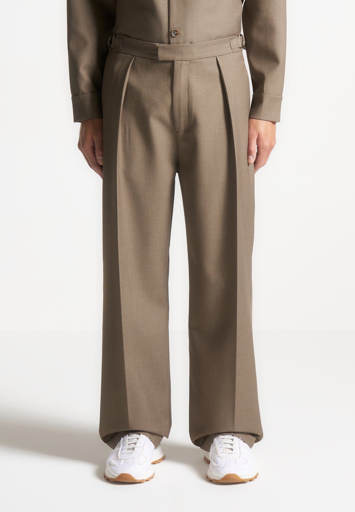 Dorian - Pleated Tailored Trousers - Khaki